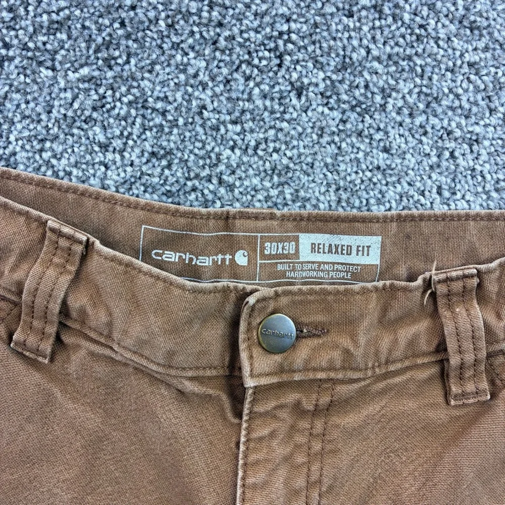 Carhartt Rugged Flex Double Front Pants Mens 30x30 Brown Duck Canvas BN3334-M
